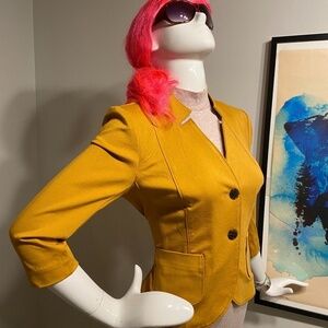 LeChateau mustard blazer/blouse, size S